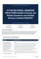 ATI RN MATERNAL NEWBORN PROCTORED EXAM A B Exam and Retake Questions and Verified Answers Updated 2026&sol;2027