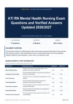ATI RN Mental Health Nursing Exam Questions and Verified Answers Updated 2026&sol;2027