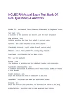 NCLEX RN Actual Exam Test Bank Of Real Questions & Answers