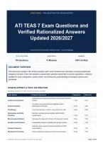 ATI TEAS 7 Exam Questions and Verified Rationalized Answers Updated 2026&sol;2027