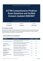 ATI RN Comprehensive Predictor Exam Questions and Verified Answers Updated 2026&sol;2027