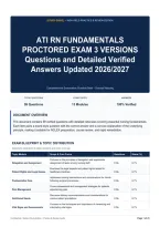 ATI RN FUNDAMENTALS PROCTORED EXAM 3 VERSIONS Questions and Detailed Verified Answers Updated 2026&sol;2027
