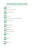 Spanish 101 Review For Test 3 Updated&NewLine;Actual Questions And Correct Answers
