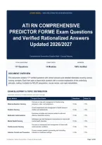 ATI RN COMPREHENSIVE PREDICTOR FORM E Exam Questions and Verified Rationalized Answers Updated 2026&sol;2027