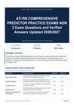 ATI RN COMPREHENSIVE PREDICTOR PRACTICE EXAMS NGN 2 Exam Questions and Verified Answers Updated 2026&sol;2027