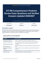 ATI RN Comprehensive Predictor Review Exam Questions and Verified Answers Updated 2026&sol;2027