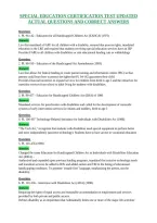 Special Education Certification Test Updated&NewLine;Actual Questions And Correct Answers