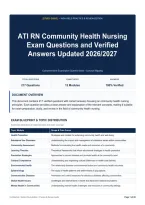 ATI RN Community Health Nursing Exam Questions and Verified Answers Updated 2026&sol;2027