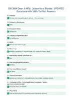 ISM 3004 Exam 1 &lpar;UF&rpar; &vert; University of Florida &vert; UPDATED&NewLine;Questions with 100&percnt; Verified Answers