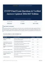 EVITP Final Exam Questions & Verified Answers Updated 2026&sol;2027 Edition