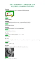Special Relativity Updated Actual&NewLine;Questions And Correct Answers