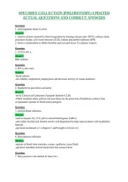 Specimen Collection &lpar;Phlebotomy&rpar; Updated&NewLine;Actual Questions And Correct Answers