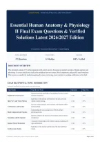 Essential Human Anatomy & Physiology II Final Exam Questions & Verified Solutions Latest 2026&sol;2027 Edition