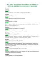 Specimen Processing And Handling Updated&NewLine;Actual Questions And Correct Answers
