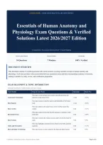 Essentials of Human Anatomy and Physiology Exam Questions & Verified Solutions Latest 2026&sol;2027 Edition