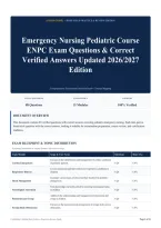 Emergency Nursing Pediatric Course ENPC Exam Questions & Correct Verified Answers Updated 2026&sol;2027 Edition