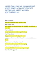 Nur 355 Exam 2&colon; Pain And Pain Management Newest Updated Actual With Complete Questions And Correct Answers&sol;&sol; Verified&sol;Graded A&plus;&sol;