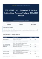 EDF 6223 Exam 1 Questions & Verified Rationalized Answers Updated 2026&sol;2027 Edition