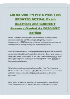 LETRS Unit 1-4 Pre & Post Test&NewLine;UPDATED ACTUAL Exam&NewLine;Questions and CORRECT&NewLine;Answers Graded A&plus; 2026&sol;2027&NewLine;edition&NewLine;Which statement best describes the relationship between reading&NewLine;comprehension and word decoding in a beginning reader's&NewLine;development&quest;