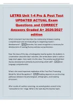 LETRS Unit 1-4 Pre & Post Test&NewLine;UPDATED ACTUAL Exam&NewLine;Questions and CORRECT&NewLine;Answers Graded A&plus; 2026&sol;2027&NewLine;edition&NewLine;Which statement best describes the relationship between reading&NewLine;comprehension and word decoding in a beginning reader's&NewLine;development&quest;