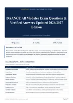 DAANCE All Modules Exam Questions & Verified Answers Updated 2026&sol;2027 Edition