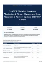 DAANCE Module 4 Anesthesia Monitoring & Airway Management Exam Questions & Answers Updated 2026&sol;2027 Edition