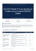 DAANCE Module IV Exam Questions & Verified Answers Updated 2026&sol;2027 Edition