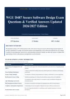WGU D487 Secure Software Design Exam Questions & Verified Answers Updated 2026&sol;2027 Edition