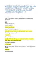 Absa Study Guide Actual Questions And 100&percnt; Correct Answers Newest Updated Actual With Complete Questions And Correct Answers&sol;&sol; Verified&sol;Graded A&plus;&sol;