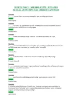 Sports Psych &lpar;Apk3400&rpar; Exam 1 Updated&NewLine;Actual Questions And Correct Answers