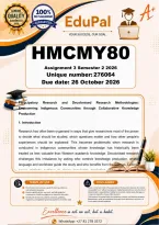 HMCMY80 Assignment 3 &lpar;COMPLETE ANSWERS&rpar; Semester 2 2026  - DUE 26 October 2026