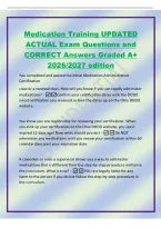 Medication Training UPDATED&NewLine;ACTUAL Exam Questions and&NewLine;CORRECT Answers Graded A&plus;&NewLine;2026&sol;2027 edition&NewLine;You completed and passed the initial Medication Administration&NewLine;Certification&NewLine;class or a renewal class&period; How will you know if you can legally administer