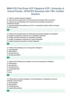 MAN 4720 Final Exam UCF &lpar;Capstone UCF&rpar; &vert; University of&NewLine;Central Florida &vert; UPDATED Questions with 100&percnt; Verified&NewLine;Answers