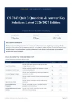 CS 7643 Quiz 3 Questions & Answer Key Solutions Latest 2026&sol;2027 Edition