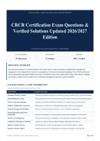 CRCR Certification Exam Questions & Verified Solutions Updated 2026&sol;2027 Edition