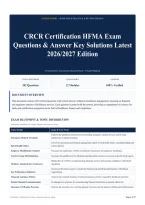 CRCR Certification HFMA Exam Questions & Answer Key Solutions Latest 2026&sol;2027 Edition