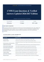 CNPR Exam Questions & Verified Answers Updated 2026&sol;2027 Edition