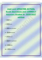 med cert UPDATED ACTUAL&NewLine;Exam Questions and CORRECT&NewLine;Answers Graded A&plus; 2026&sol;2027&NewLine;edition