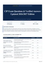 CIP Exam Questions & Verified Answers Updated 2026&sol;2027 Edition