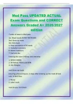 Med Pass UPDATED ACTUAL&NewLine;Exam Questions and CORRECT&NewLine;Answers Graded A&plus; 2026&sol;2027&NewLine;edition&NewLine;7 order of steps in Med pass&NewLine;1st&period; Wash hands ENTER THE ROOM&NewLine;2nd&period; Draw up meds&NewLine;3rd&period; 3rd check&NewLine;4&period; Prep and Admin of PO meds&NewLine;5&period; Verbalize injections&NewLine;6&period; Admin Inj