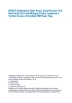 NREMT Certification Exam Actual Exam Practice Test Bank 2026&ndash;2027 with Multiple-Choice Questions & Verified Answers Complete EMT Exam Prep 