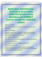 Medication Administration&NewLine;Proficiency Exam Guide&NewLine;UPDATED ACTUAL Exam&NewLine;Questions and CORRECT&NewLine;Answers Graded A&plus; 2026&sol;2027&NewLine;edition