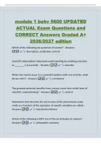 module 1 behv 5600 UPDATED&NewLine;ACTUAL Exam Questions and&NewLine;CORRECT Answers Graded A&plus;&NewLine;2026&sol;2027 edition&NewLine;Which of the following are purposes of science&quest; - Answers&NewLine; description&comma; prediction&comma; control&NewLine;Scientific observations help build understanding by enabling