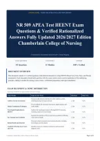NR 509 APEA Test HEENT Exam Questions & Verified Rationalized Answers Fully Updated 2026&sol;2027 Edition Chamberlain College of Nursing