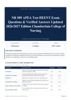 NR 509 APEA Test HEENT Exam Questions & Verified Answers Updated 2026&sol;2027 Edition Chamberlain College of Nursing