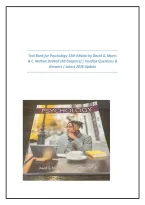Test Bank for Psychology 13th Edition by David G&period; Myers & C&period; Nathan DeWall &lpar;All Chapters&rpar; &vert; Verified Questions & Answers &vert; Latest 2026 Update