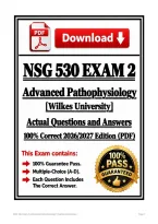 NSG 530 Exam 2 &vert; Advanced Pathophysiology &ndash; Wilkes &vert; 2026&sol;2027 Verified Questions & Answers &vert; PDF