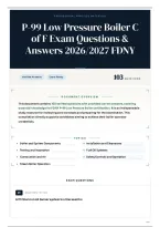 P-99 Low Pressure Boiler C of F Exam Questions & Answers 2026&sol;2027 FDNY