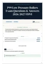 P99 Low Pressure Boilers Exam Questions & Answers 2026&sol;2027 FDNY