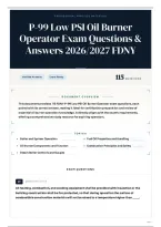 P-99 Low PSI Oil Burner Operator Exam Questions & Answers 2026&sol;2027 FDNY